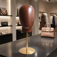 Head-Shaped Display Stand Adjustable Height Hat Display Head Polished Sculpted