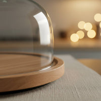 Glass Cloche Cake Stand Elegant Design Cake Stand with Dome Multipurpose Wooden Base Dessert Cloche for Cafe Owners, Home Dessert Makers