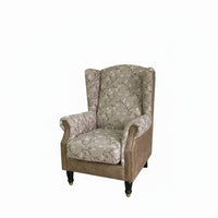 Patriotic Country Aesthetic Patchwork highposterior chair Chair Retro Look highposterior chair Chair High rear Armchair sturdy Wood Frame for Vintage look Lovers, Interior Designers, Living Room, perusing corner, Bedroom, Reception Area