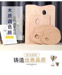 图绘通 油画调色板木质调色板木质调色盘 椭圆形方形调色板丙烯调色盘柳桉板奥古曼底板大中小号包邮