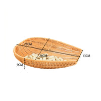 Oval Woven Basket Shallow Houseware Handmade