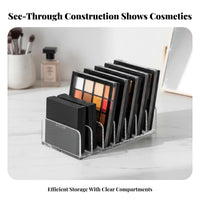 Transparent Design Clear Cosmetic Organizer Space Saving Desktop Makeup Storage Box Striped Texture for Beauty Lovers, Women, Dressing Table
