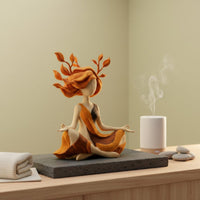 Seated Meditation Figurine Calm Resin Sculpture Artistic for Desk, Shelf