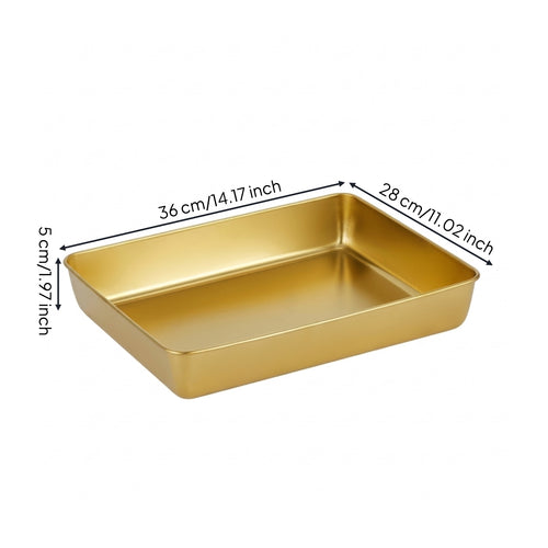 Deep Roasting Tray Oven Safe Sheet Pan with Deep Sides Stainless Steel Tray Induction-Compatible Stainless Steel Baking Pan