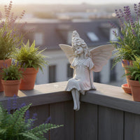 Resin Fairy Figurine Gift Idea Fairy Garden Statue Handcrafted Look Home Decor for Courtyard
