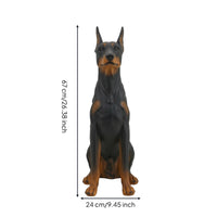 Doberman Statue Freestanding Standing Dog Statue Doberman Sculpture for Entryway