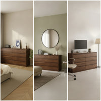 Chest of Drawers Minimalist Dresser Floor-Standing Chest of Drawers with Cut-out Handles for Bedroom, Living Room, Apartment