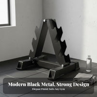 Space-Saving Design V-Shaped Dumbbell Rack Heavy-Duty Vertical Dumbbell Stand Stable Base Vertical Weight Storage Rack Easy Reach for Home Gym Users, Personal Trainers