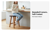 Round Top Four-Legged Stool Hardwood Wood Construction Wooden Seat Nordic Design
