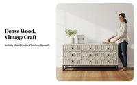 USA Design 9-Drawer Accent Cabinet Vintage design 9-Drawer Cabinet Distressed Finish Chest of Drawers Multi-Functional for Interior Decorators, Homeowners, Families, Entryway, Bedroom, Hallway, Living Room