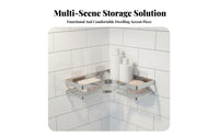 Drillwithout Drilling Installation Triangle Corner Organizer No Drilling Triangular Shower Organizer Rust-Proof Wall Shelf Rustproof for Homeowners, Families, Students, Kitchen, Restroom, Balcony
