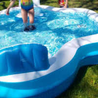 Inflatable Pool with Seats Built-in Bench Inflate Pool with Seat for Outdoor