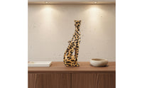 Leopard Figurine Creature Print Home Decor Item Tan and Dark Brown