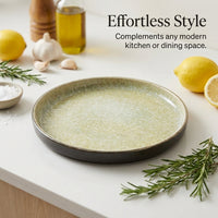 Retro Ceramic Dinner Plate, 10.8-inch Round