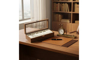 Wooden Watch Display Case Clear View Lid Watch Storage Box Metal Clasp Great Gift Suggestion for Closet