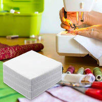 100 Pieces 5 Inch Fabrics Squares DIY Beginners Sewing Pre-Cut Quilting Textile Blocks Soft Material White Applique Squares for Quilters, Crafters