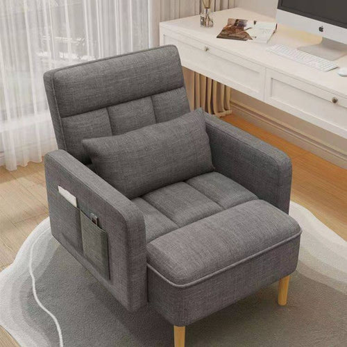 Pedicure Lounge Chair Ergonomic Recliner Armchair Adjustable Backrest Firm-density Foam Ottoman Supportive Linen Suit for Homeowners Living Room Bedroom Home Office