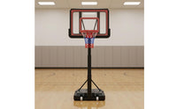 Mobile Basketball Hoop Telescoping Pole Portable Basketball Hoop Sports Gear Wheeled Transparent Backboard for Indoor