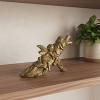 Sleeping Fairy Sisters Figurine Intricate Details for Patio, Flower Pot