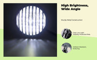 4.5 Inch Motorcycle Headlight for Enhanced Night Visibility, Chrome Bezel Round Headlight Assembly, Universal Front with Metal Mesh Grille