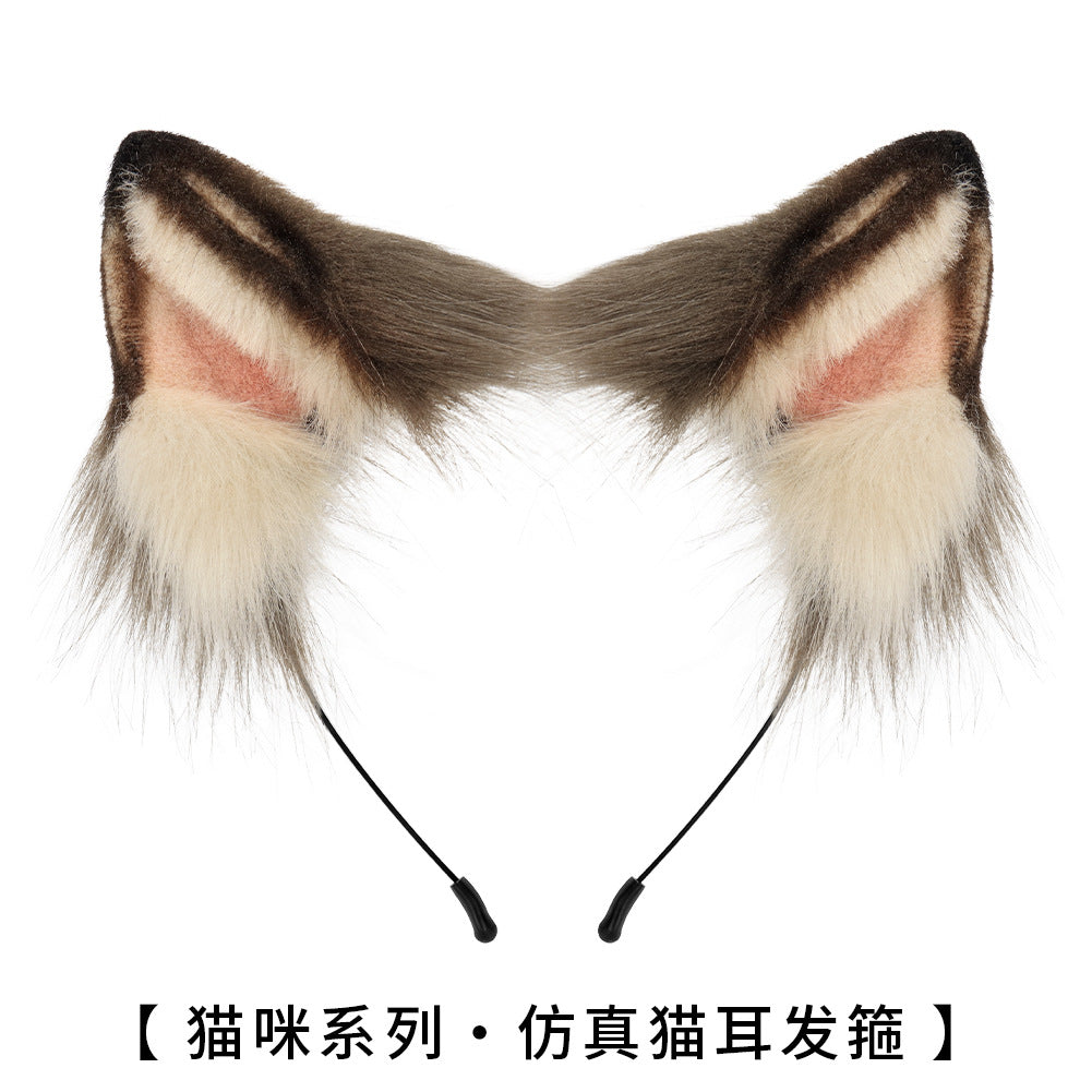 仿真暹罗猫耳朵发箍cosplay立体兽耳手作猫耳发箍Lolita漫展道具