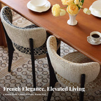 Cane rear Side Chair Curved rearrest Kitchen Seat Padded pad for Dining Room