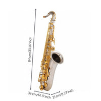 B♭ Tenor Saxophone Brass Tenor Saxophone with Embouchure Piece Comfortable Woodwind for Students, Lessons