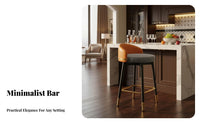 Upholstered Counter Stool with Backrest Padded Seat for Front Desk, Cafe, Adults