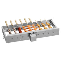 Automatic Rotating BBQ Skewer Grill Rack with Adjustable Width