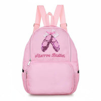 Lightweight Sequin Dance Bag Large Capacity Ballet Backpack Adjustable Padded Straps Girls Ballet Backpack Wear-Resistant Nylon for Young Dancers, Kids, Toddlers, School, Travel