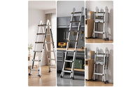 Foldable Folding Step Ladder Portable Aluminum Step Ladder Space-Saving Stepladder Multi-Purpose for Home, Indoor