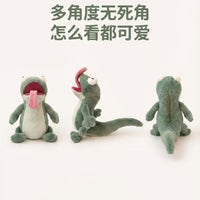 河狸变身计划绿色发声蜥蜴抽象搞怪玩偶公仔挂件吐舌带磁吸语音