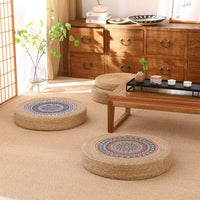 Straw Woven Meditation Cushion Round Floor Cushion