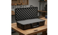 Molded Plastic Safeguarding Storage Case Locking Latches Foam Lined Case Black Portable Equipment Box Heavy Duty