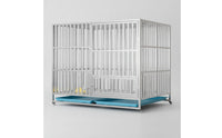 Heavy-Duty Stainless Steel Dog Crate Foldable Folding Dog Cage Rolling Kennel Secure for Indoor, Apartment