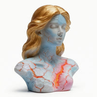 Maiden Bust Illuminated Female Head Sculpture Abstract for Collectors