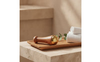 Brass Massage Stick with Wooden Handle Handheld Massager Manual for Home, Travel