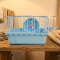 Hamster Cage and Travel Carrier, Single-Tier Small Animal Enclosure with Handle for Outdoor Travel, Small Hamster Cage