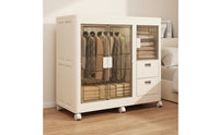 Installation-No-Tools Foldable Clothes Wardrobe Large Capacity Drawer Design Plastic Closet Heavy Duty Portable Clothing Cabinet Adjustable Shelves for Babies, Nursery
