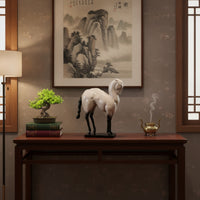 Standing Horse Resin Statue Horse Sculpture with Base Shiny Decor for Living Room, Entryway, Study