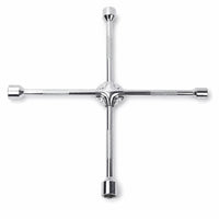 Cross-Shaped Socket Wrench  Knurled Lug Wrench with Four Socket Sizes Resistant Tire Iron for Mechanics