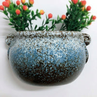 Hanging Basket for Garden Decor and Flower Pots, Pack of 2 Hanging Plant Wall Planter for Home Office, Living Wall Planter Outdoor, Ceramic Style