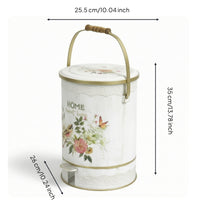 Trash Can with Pedal Decorative Pedal Bin Rustic Design Wastebasket for Kitchen