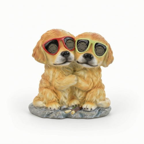 Solar Garden Ornament Whimsical Resin Animal Statue Weather-Resistant