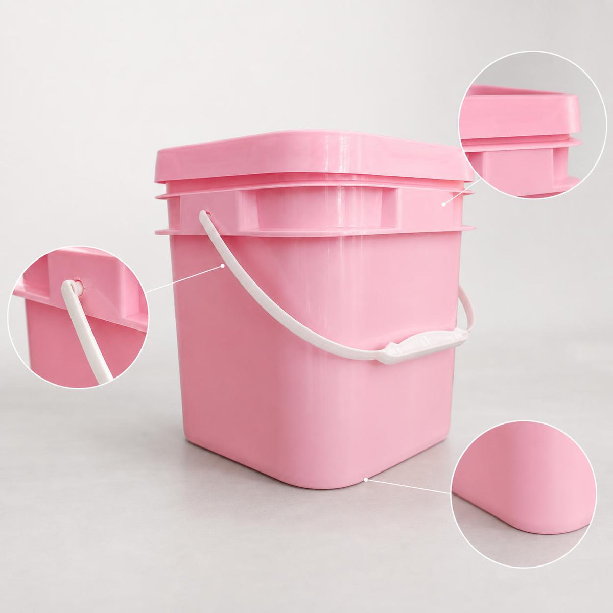 Thickened 5L Square Plastic Bucket for Washing Powder, Pet Food, and General Storage