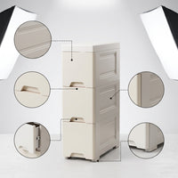 Slim Gap Storage Cabinet with Drawers for Kitchen and Bathroom, Waterproof Narrow Shelf Organizer