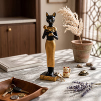 Cat Deity Statue Tabletop Bastet Statue Slender Decor for Collectors