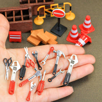 Dollhouse道路施工交通屋外公路路障场景 OB11模型拍摄道具21件套