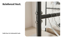 Freestanding Garment Rail Foldable Open Wardrobe System Portable Minimalist Design for Apartment Dwellers, Renters, Laundry Room