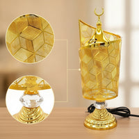Electric Incense Burner Decorative Tabletop Incense Burner Golden Censer Stable for Prayer, Tea Room